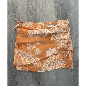 Zara Women's Summer Skirt Burnt Orange, Size Large Runs Médium